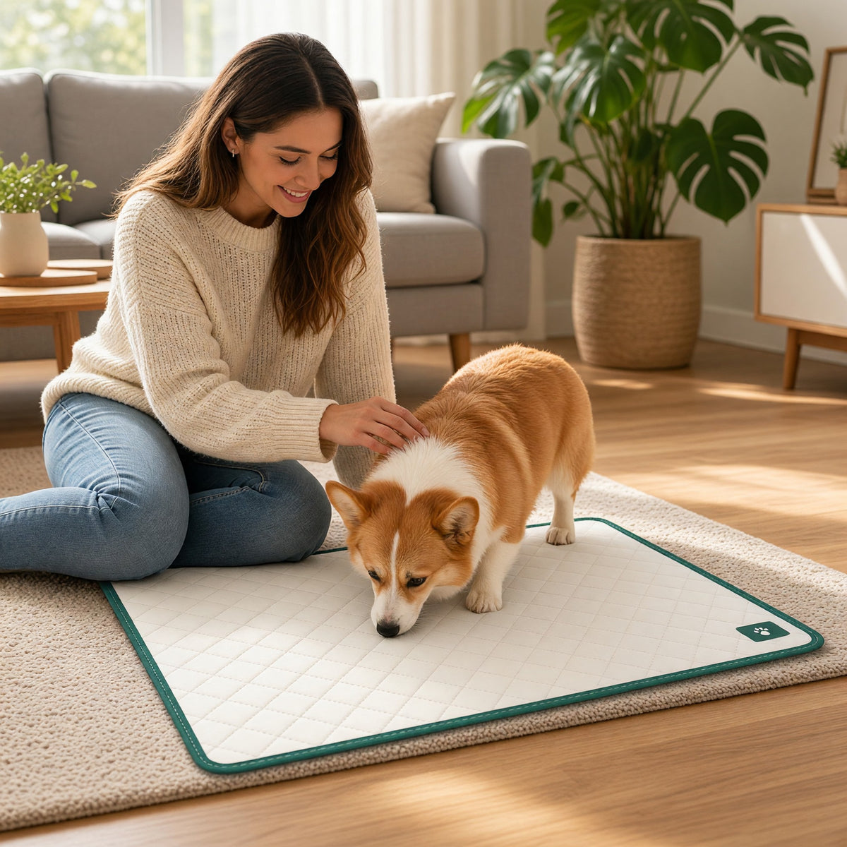 Corgi, salonda serili PatiPed pedini kokluyor